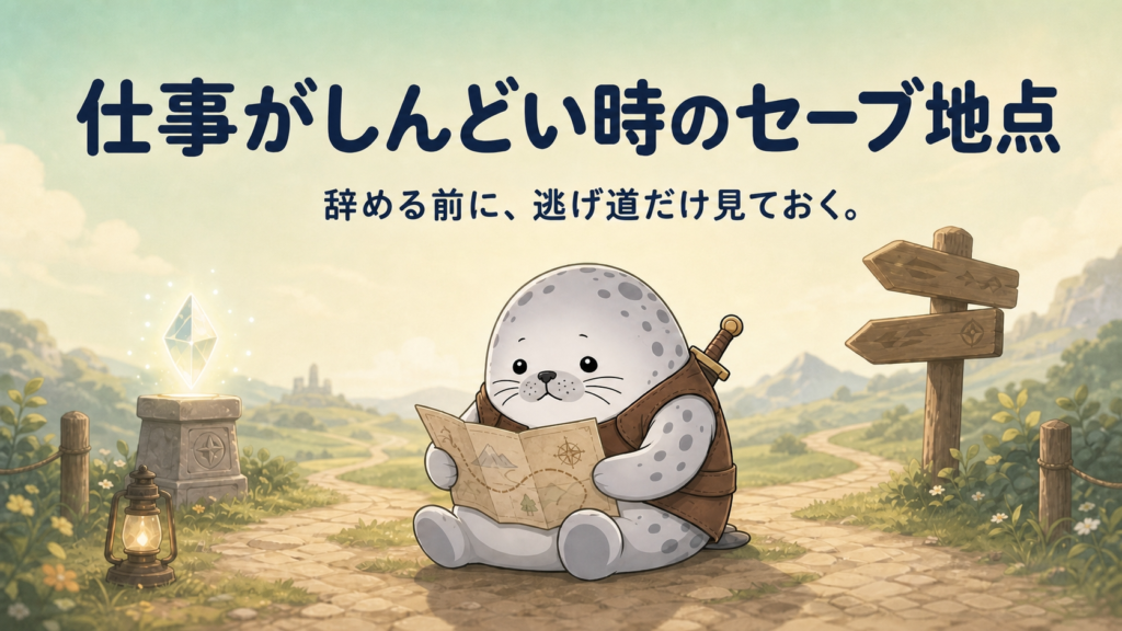 仕事がしんどい時のセーブ地点。辞める前に、逃げ道だけ見ておく。